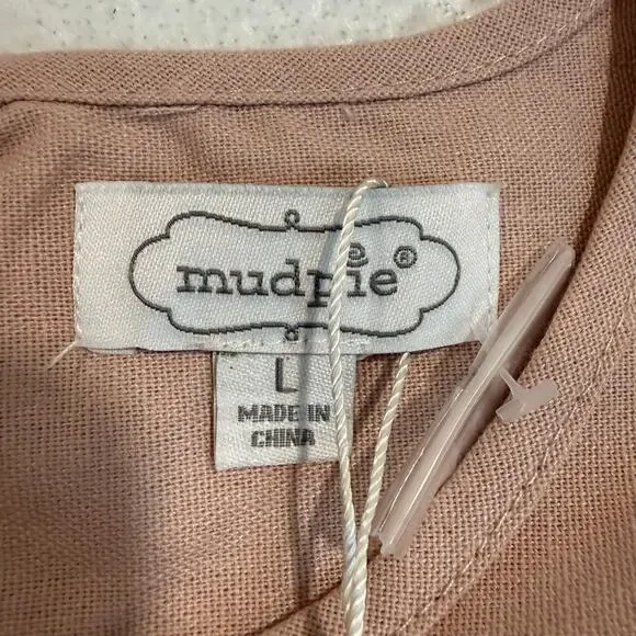 Mud Pie Nicolette Dress Blush Pink Tiered Sleeveless L NWT - Picture 4 of 10